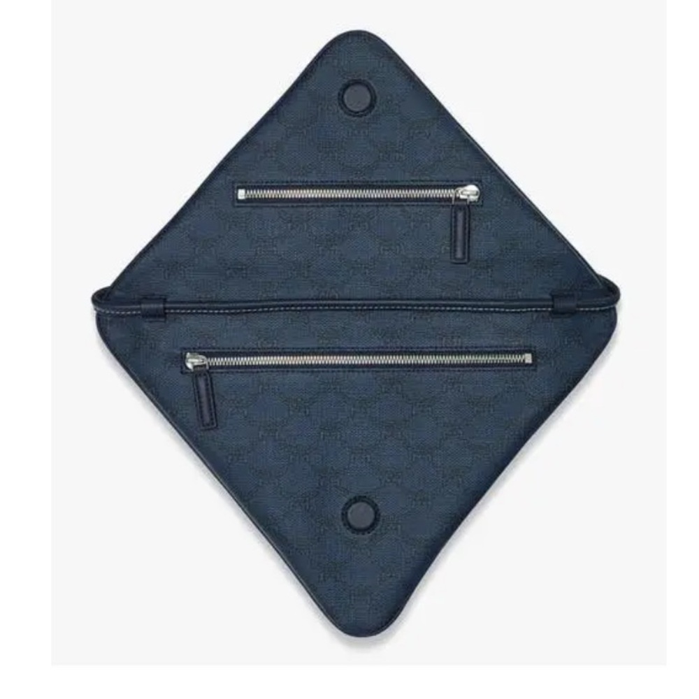 MCM Navy Triangle Himmel Triangle Pouch in Lauretos - Picture 2 of 9